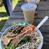 Poke bowl Tofu version (but ask for no mayo) at Bar Beach Kiosk in Merimbula
