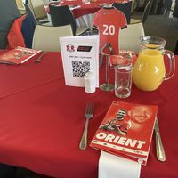 Our table in the 1881 suite  at Leyton Orient FC in East London