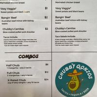 Menu  at Chubby Gonzo's in Siem Reap