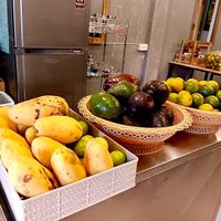 Fresh fruits are shown on the desk at Air's Kitchen & Cafe in Chiang Mai