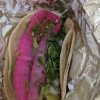 Tofu avocado taco with pickled onion at Pit Stop Hawaii in Honolulu