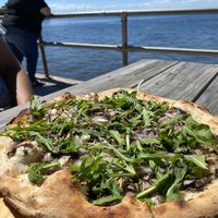 Truffle mushroom pizza   at Saltwater in Newhaven