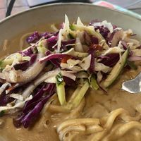 Udon with peanut sauce   at The Serpent Bar and Restaurant in Cairns
