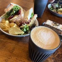 Oat milk latter & partner had oat milk Chai   at Coffiology in Caerleon