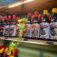 Vegan sauces at Chay Ngon Hung Phat in Ho Chi Minh City