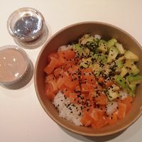 Avocado and vegan salmon bowl at Vbb House in Paris
