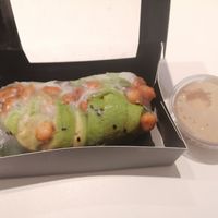 Avocado spring roll with peanut dip at Vbb House in Paris