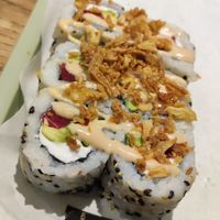 Aubergine saute cucumber & avocado rolll at Vbb House in Paris