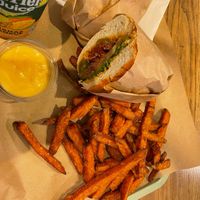 Sweet potato fries and Le mexicana sandwich  at Vbb House in Paris