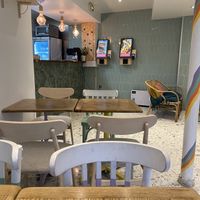 Restaurant seating and ordering kiosk  at Vbb House in Paris