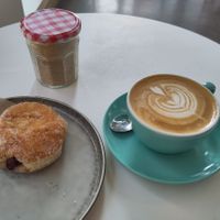 Yummy blackcurrant vegan donut at Small Goods in Bristol