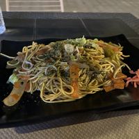 Yaki soba noodles  at Mikasa in Barcelona