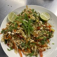 The final product was a delicious sweet chili noodle stir fry   at Gordon Ramsay Academy in Woking