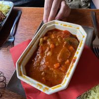 Vegan mousaka   at Zada Restaurant in Stamford