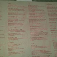 Menu at The Pepper Tree in South West London