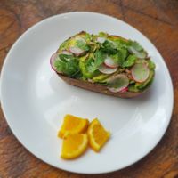 Avocado toast at New Moon VT in Burlington