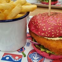Schnitzel burger,  nice mellow flavours. at BrewDog in Eveleigh