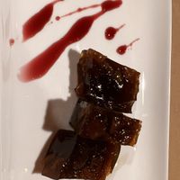 Kelp aspic (weird but nice)  at Chile Picante Restoran in Puerto Montt