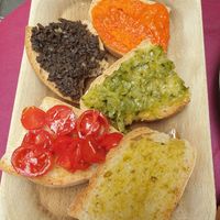 Mixed bruschetta €6.00 at Degli Orti in Assisi