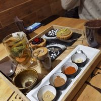 Hot chocolate, green tea and sweeties.  at Teaperugia in Perugia