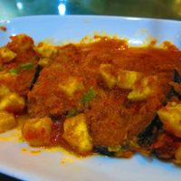 Ikan (faux fish) very good but not fishy! at I Love Vegetarian Food - De Ra Sa in Tuban