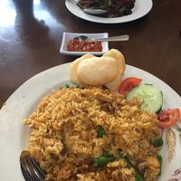 Nasi Goreng Rendang and bebek kecap (?) at I Love Vegetarian Food - De Ra Sa in Tuban