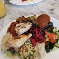 Cold dishes, the plate didn't have room for warm dishes yet at Kaarlo Social in Lahti