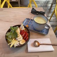 Hey Barbie! Bowl with a matcha lattee  at Acai Poke in Prague