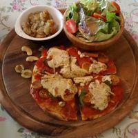 Vegan pizza at Bonita Cafe and Social Club in Bangkok