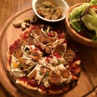 vegan pizza at Bonita Cafe and Social Club in Bangkok