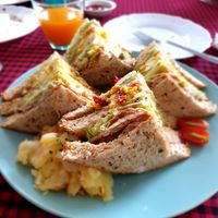 Club sandwich at Bonita Cafe and Social Club in Bangkok