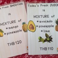 Smoothies and juices change daily at Bonita Cafe and Social Club in Bangkok