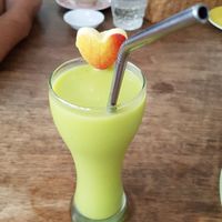 Juice of the day: avocado and apple at Bonita Cafe and Social Club in Bangkok