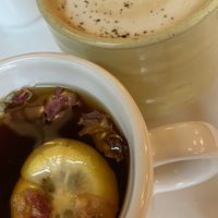 Black Rose Tea & Mushroom Chai Latte  at Flora Jeans in Little Rock