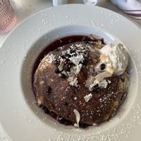 Wildberry Pancakes - made with rice flour, topped with coconut whipped cream, and almond-free!  at Flora Jeans in Little Rock