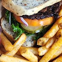 Veggie burger! at Flora Jeans in Little Rock