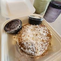Wildberry pancakes (vegan and gluten free) at Flora Jeans in Little Rock