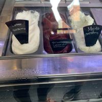 Vegan sorbettos. Coconut almond, chocolate, blueberry lavender, mojito and lemon.  at Bella Gelato & Pastries in Harrisonburg