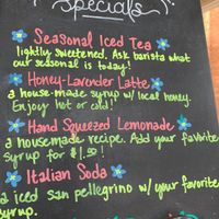 Drink specials  at Bella Gelato & Pastries in Harrisonburg