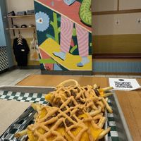 Vegan cheese crush fries   at Burger Crush in Vancouver