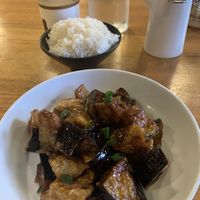Eggplant and tofu curry  at Mr Rice in Cooks Hill