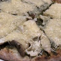 Close up of mushroom and pesto  at So Free Pizza - Ximen in Taipei