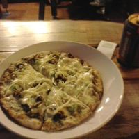 Lava pizza and imported German soda.  Delicious but Beware:  Crazy Spicy!   at So Free Pizza - Ximen in Taipei