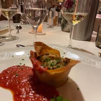Onion and leek tartlet with tomato sauce at Hotel Onach in Onies