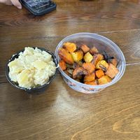  Vegan potato salad and vegetables root sides   at Farm to Table Cafe by Filomena in Stony Brook