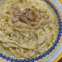 Vegan soba carbonara  at Aju in Osaka