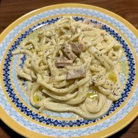 Cabonara udon  at Aju in Osaka