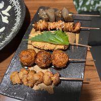 Vegan yakitori  at Aju in Osaka
