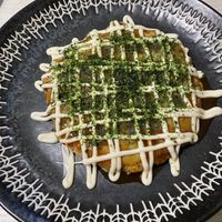 Okonomiyaki  at Aju in Osaka