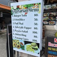 Vegetarian menu  at Pott Guesthouse  in Koh Samui